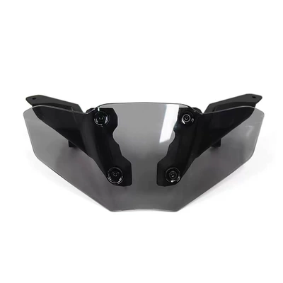 Suitable for Yamaha Mt-07 25-26 Modified Windshield Deflector, Competitive Front Windscreen, Instrument Cover (Motorcycle front windshield) - gray-windshield-bracket