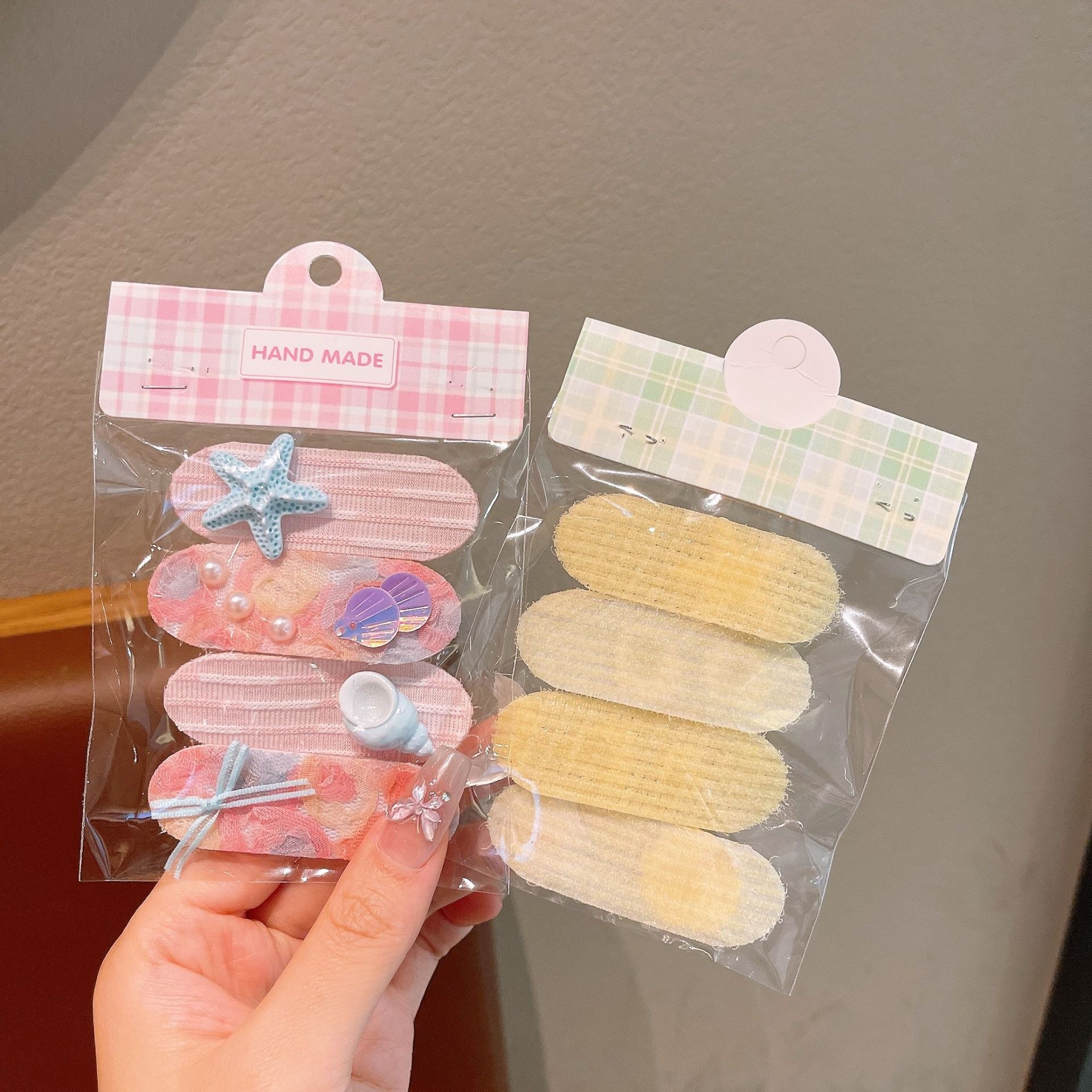 Estrella de mar conchas de bebé velcro pegatinas de cabello roto pegatinas de sudor pegatinas de cabello adornamiento de cabello no dañado pegatinas de frangeo para niños