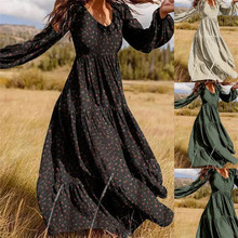 长袖连衣裙Fall Women Long sleeve dress Female Maxi Dresses女