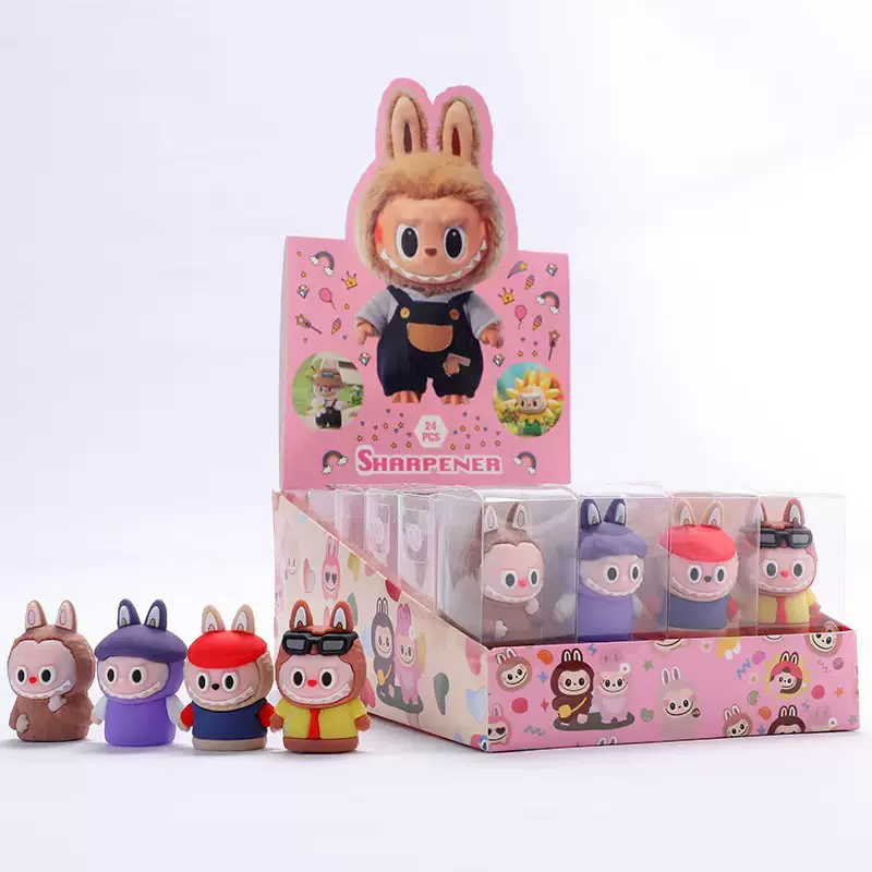 卡通可爱拉布布卷笔刀便携式学习文具迷你学生手动手工削笔器