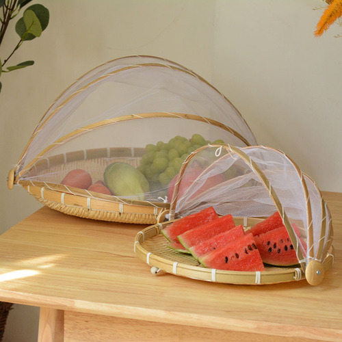 Drying Basket, House Use, Steamed Bun Round, Scoop, Bamboo Weaving, Ethnic, Shallow Mouth, Decorative, Bamboo Made, Bamboo Weaving, Handmade Scoop, Mosquito Proof, Vegetable Cover