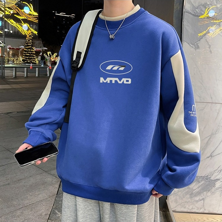 Felpa uomo girocollo hoodie pullover a maniche lunghe_voghion.com