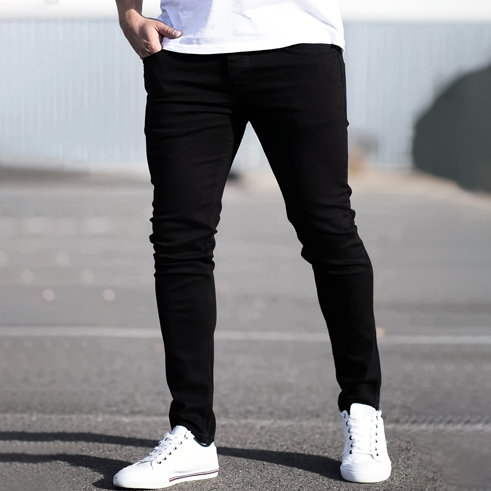 Jeans Ajustados para Hombre de Algodón con Bolsillos Múltiples para Uso Diario image 1