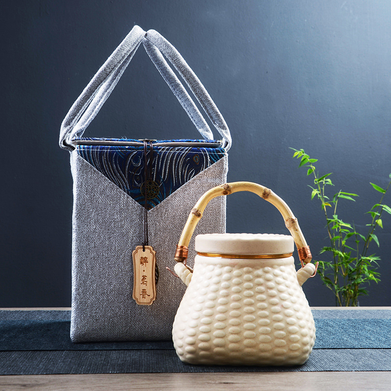 Chinese-style ceramic tea canister tea packaging gift box large size 1 jin package Pu-erh green tea white tea universal tea storage canister