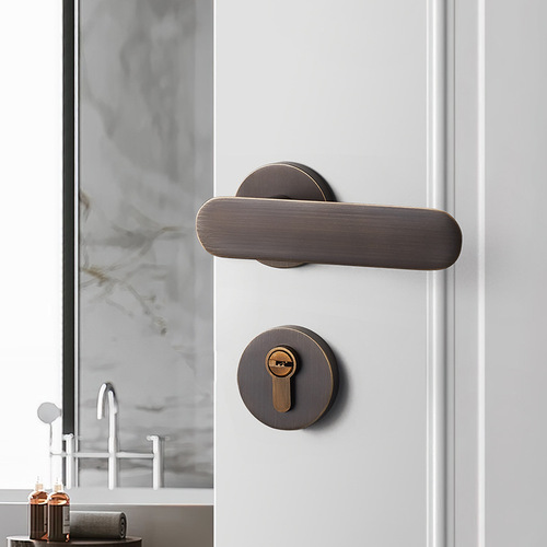 Brass interior door lock bedroom door silent split lock modern simple home solid wood door golden lock wholesale