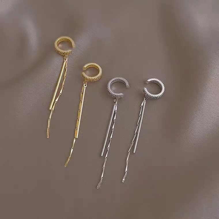 Pendientes montados en la oreja borla sin orejas de Mujer simple elegante pendientes de celebridades de Internet clip de hueso de oreja personalizado de alto grado integrado