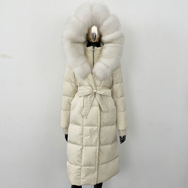 Winter fashionable long down jacket