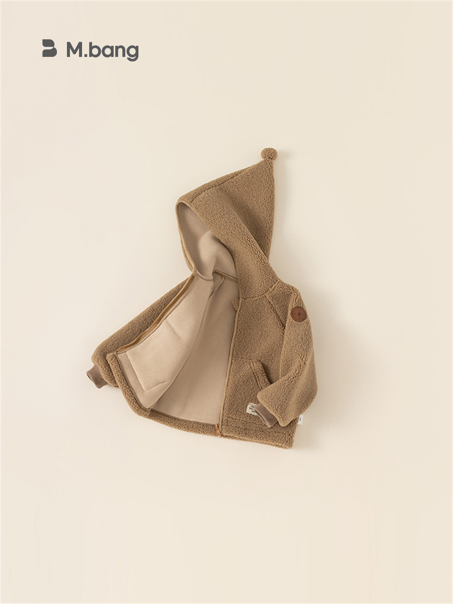 Babycity invierno nuevos niños de la capa duende sombrero diseño cremallera superior engrosada DY83047