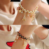 Fashionable accessory, card game, ankle bracelet, Korean style, flowered