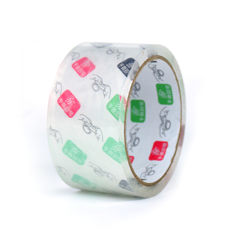 Supertransparente mano desgarrada caja de cinta adhesiva oficina hogar cuchillo libre cinta de embalaje estudiantes papelería fábrica adhesiva al por mayor