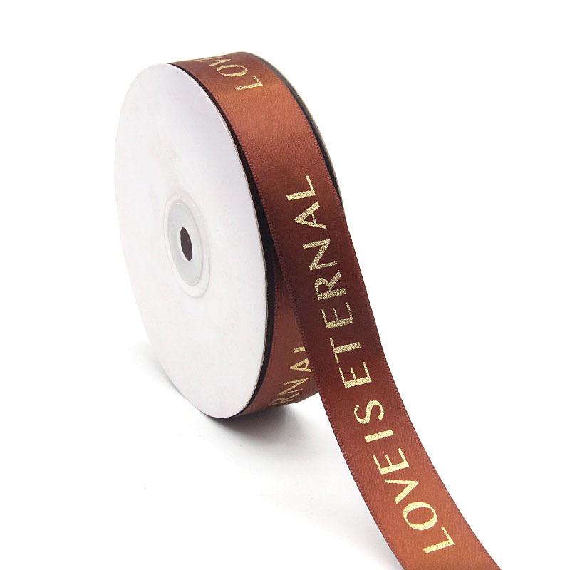 2,5 cm regalo de cumpleaños decoración de impresión AMOR cinta de flores pastel de regalo de embalaje Cinta de Oro Tianyi belleza