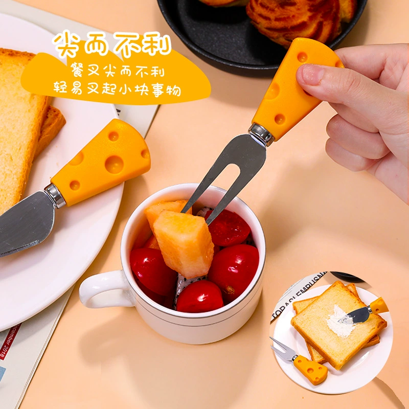 Creative cute spoon, tableware, oil, fork, toast
