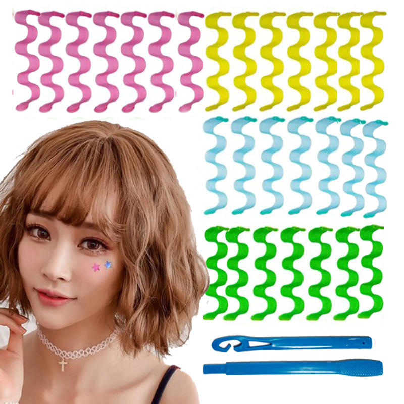 Transfronterizo multi-Tamaño de rollo de huevo ondulación del agua palo de curling manual de bricolaje Pelo Rizado artefacto updo artefacto no duele el pelo rizado
