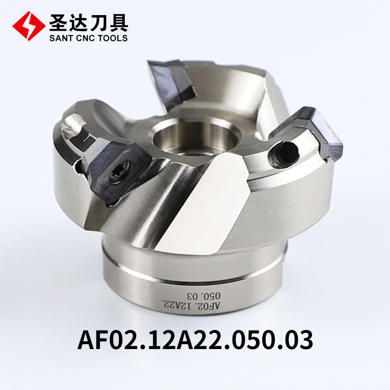 圣达数控刀具AF02面铣刀45度疏齿不等齿距刀盘配套SEET12T3刀片
