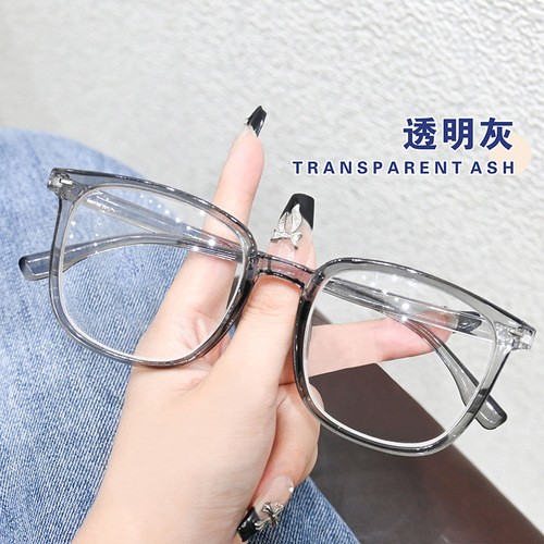 新款防蓝光护眼平光镜网红方形框眼镜韩版女潮显脸小素颜神器