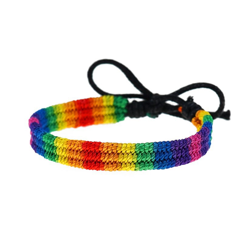 Amazon Cross-Border Rainbow Bracelet Unisex Couple Bracelet Niche Personality Friendship Bracelet Hand-Woven Amazon Cross-Border Rainbow Bracelet Unisex Couple Bracelet Niche Personality Friendship Bracelet Hand-Woven