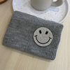 Patch with letters, knitted retro headband, keep warm demi-season helmet for face washing, Korean style