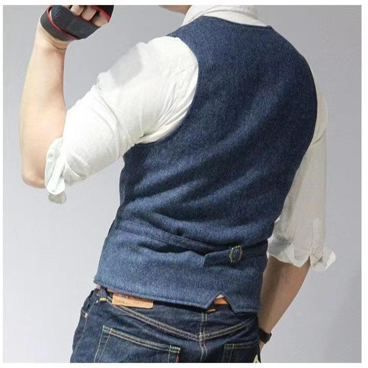 Men's Vest Manufacturer Direct Sales Herringbone Pattern Groom and Best Man Wedding Dress Vest Men's New Suit Vest