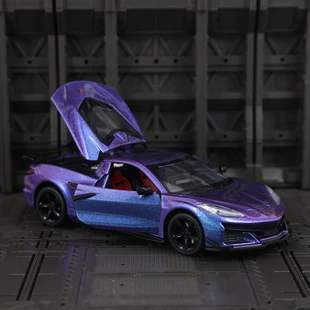 Модель Corvette Z06 2024 металл двери открываются звук и свет