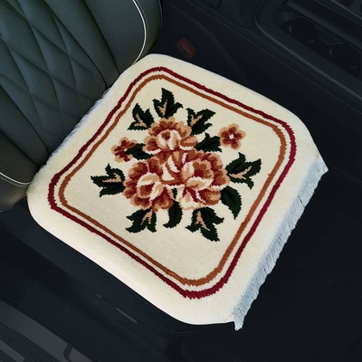 Wool Cushion Warm Five-seat Universal | Wool pad - three-golden-flowers-single-seat-super-soft-encrypted-non-slip