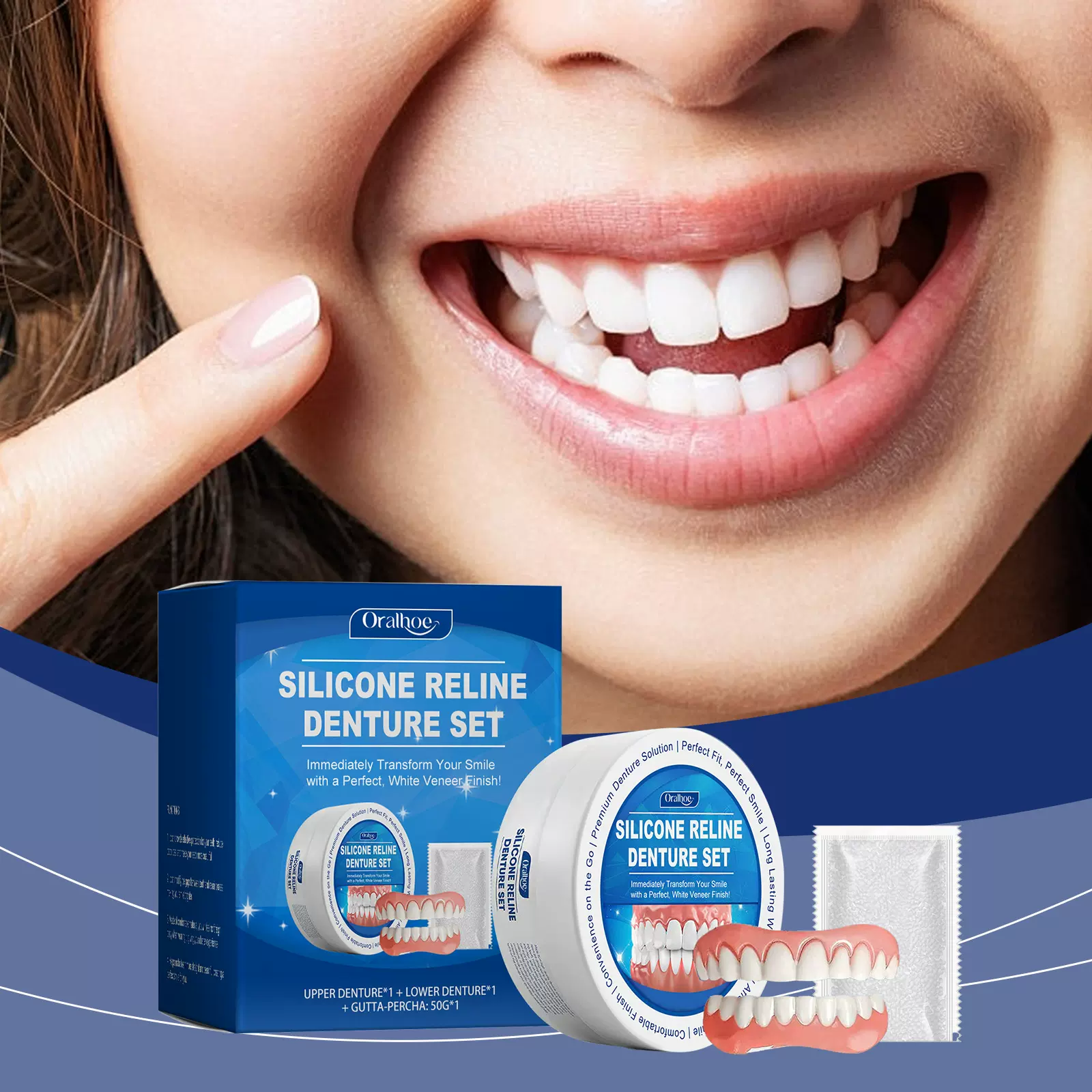 ORALHOE 修饰牙齿假牙套 提升笑容美观舒适材质补齐假牙套装