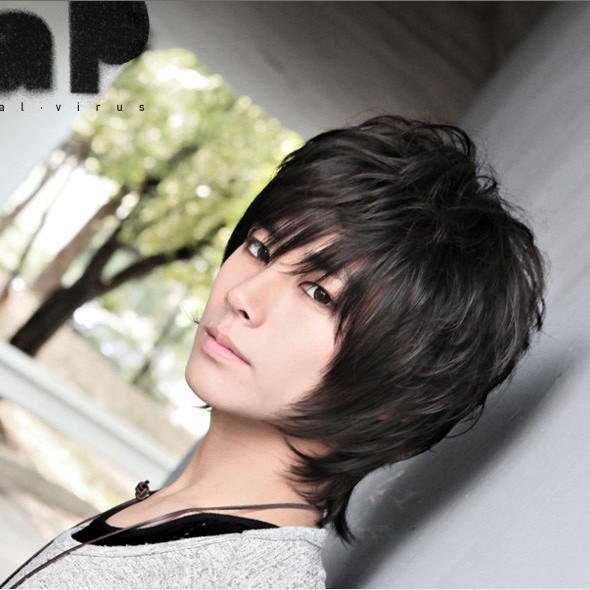 Men's Wig Factory Men's Short Hair Artificial Hair Black Brown Short Hair Men's Wig Wholesale