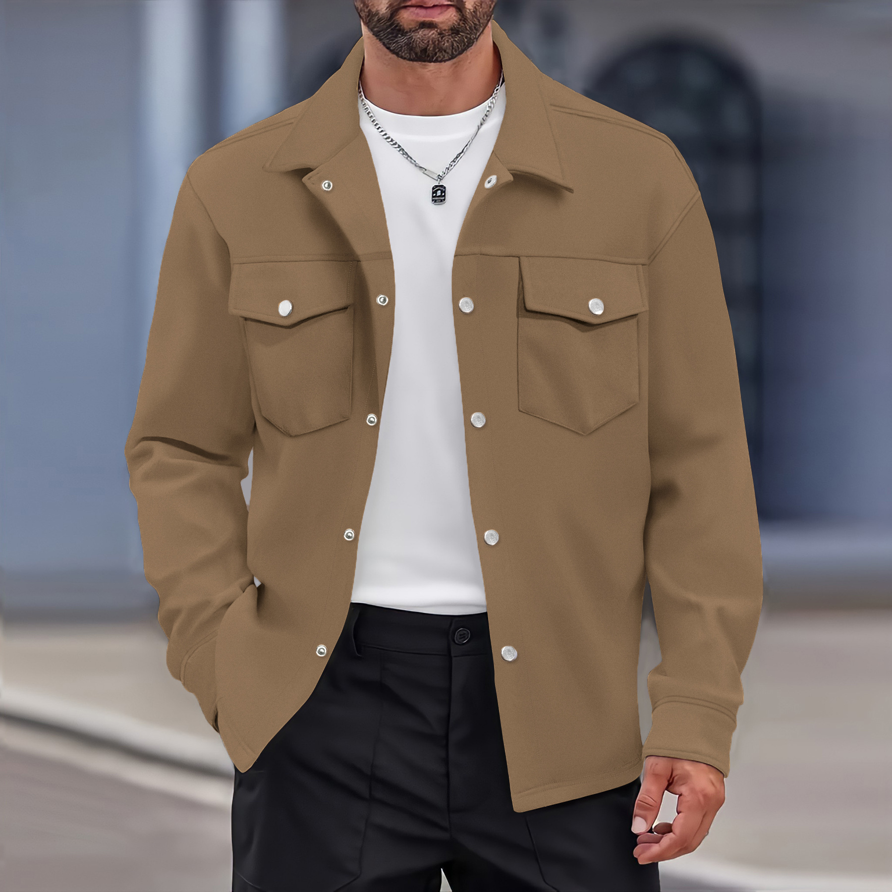 Giacca uomo attillata con doppie tasche autunno inverno_voghion.com