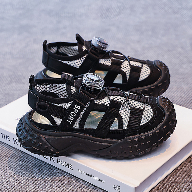 Sandalias Deportivas de Playa con Botón Giratorio para Niños, Transpirable y Ligero para Verano