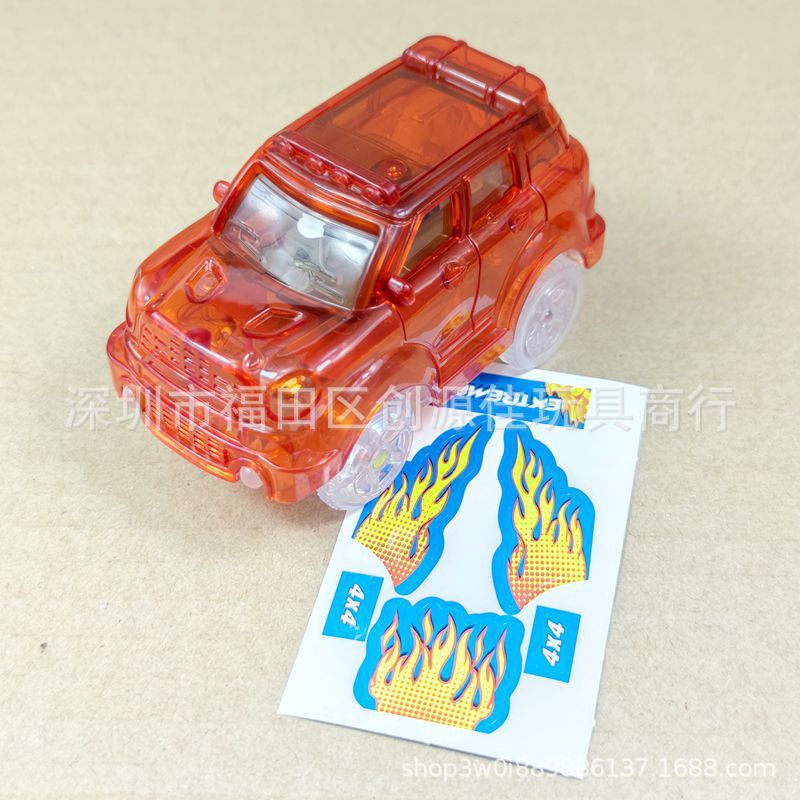 빨간색 투명 조명 + DIY 스티커