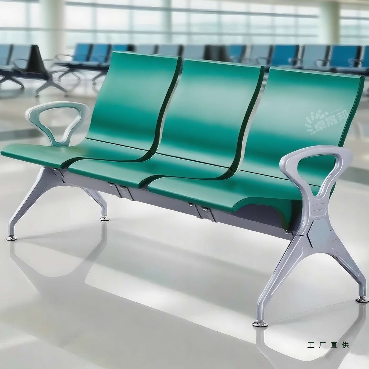 pu排椅三人位连排座椅候诊椅银行车站机场等候椅医院诊所输液椅
