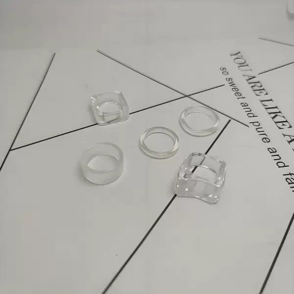 Glossy Ring Women's Fashion Ring Transparent Color Simple Japanese and Korean Accessories Yiwu International Trade City Jewelry Wholesale