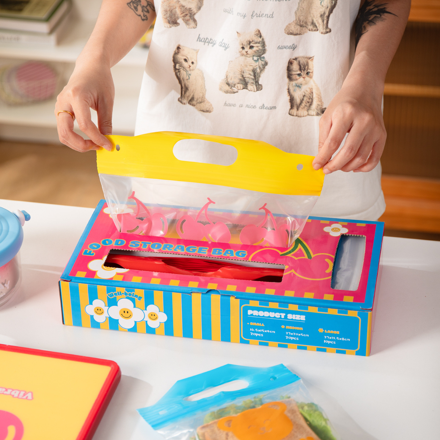 Sealed Bag Food-Grade Fresh-Keeping Bag Household Breakfast Ziplock Bag Plastic Sealing Thickeneded Refrigerator Freezer Special Storage Bag