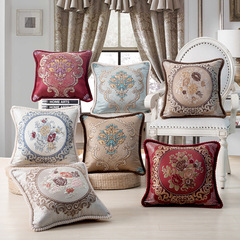 European style jacquard home decoration items living room sofa chair cushion bedroom headboard cushion office waist support