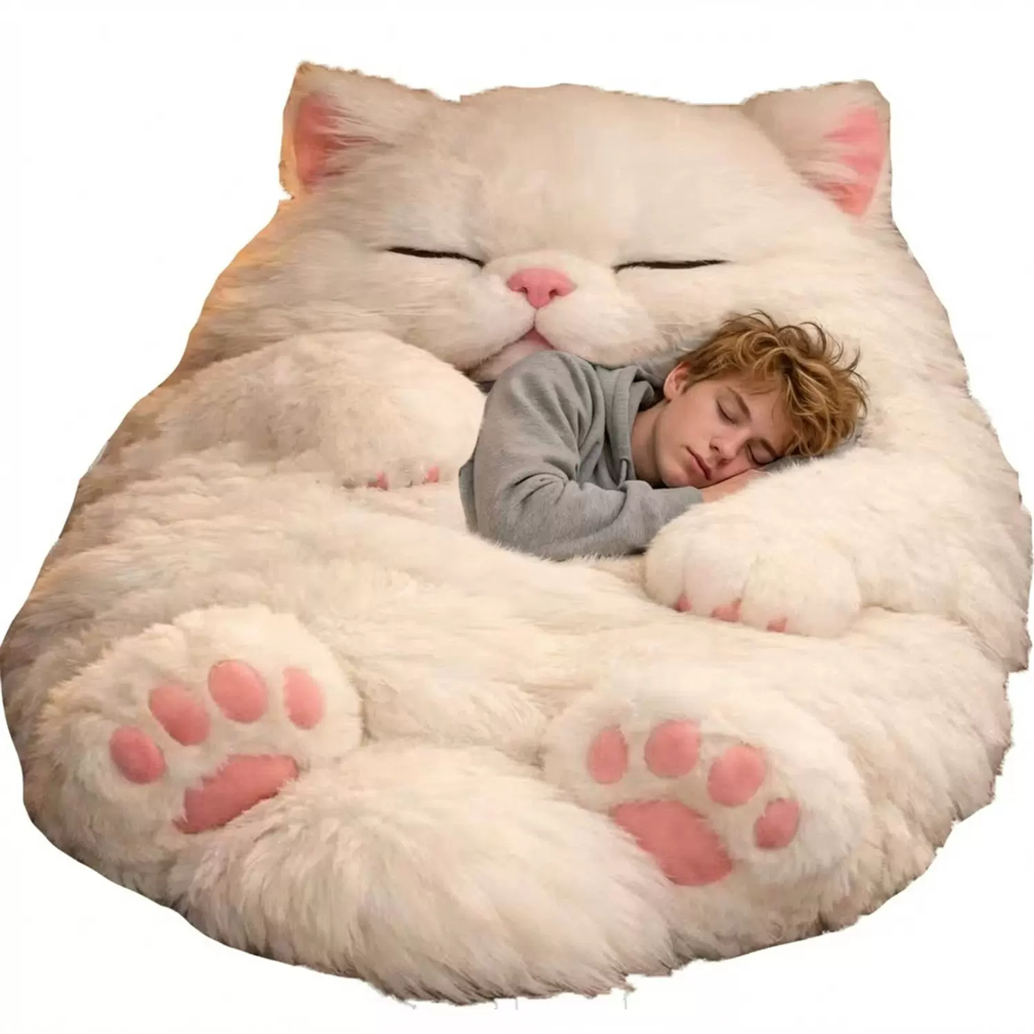 爆款夏季毛绒猫咪睡袋居家休闲毛毯