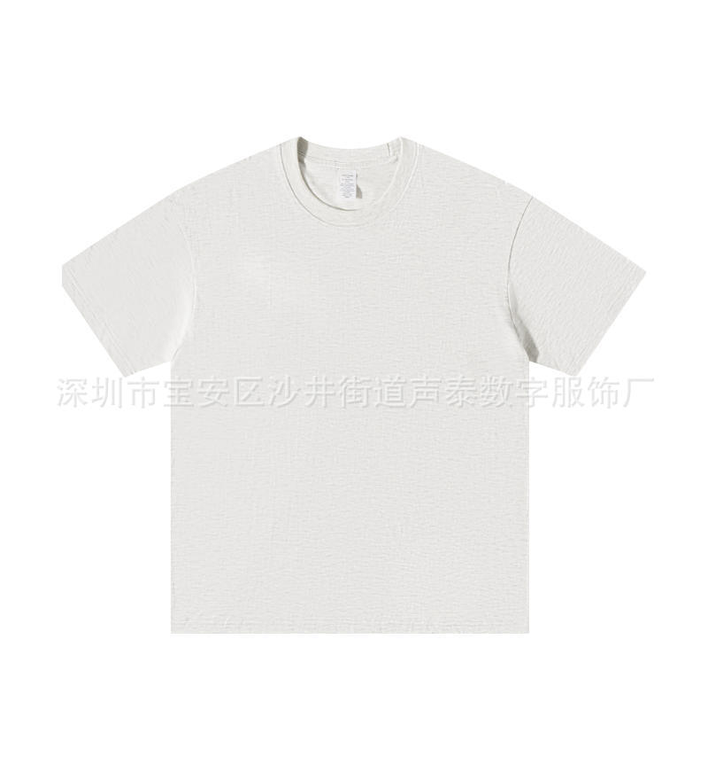 Comercio exterior personalizado pesado algodón de manga corta t hombre marca de moda europea y americana suelta hombro caído color sólido camiseta de algodón de gran tamaño