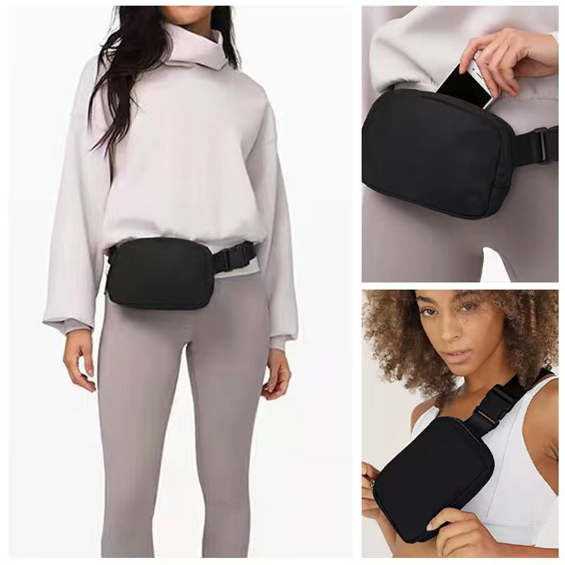 187g Weight Nylon Lining Material Zipper Closure Type Nylon Material Solid Color Pattern Candy Color Design Small Size Solid Color Nylon Waist Bags 无