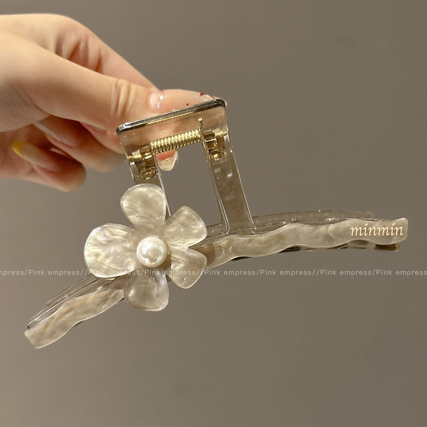 4# wavy misty green floral - single-sided accessory, approximately 12.5cm