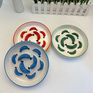 Slight Flaw Pet Bowl Foreign Trade Inventory Ceramic Cat Bowl Cat Food Dog Bowl Pet Water Bowl Cartoon Hand-painted Ceramic Bowl