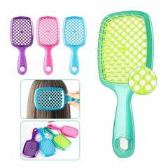 跨境六边形网格梳干湿两用美发梳直发造型镂空按摩梳unbrush