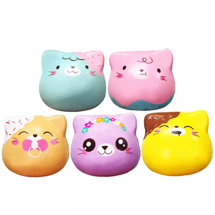 Punimaru PU发泡KT猫头公仔彩色棉花糖食物慢回弹squishy解压玩具