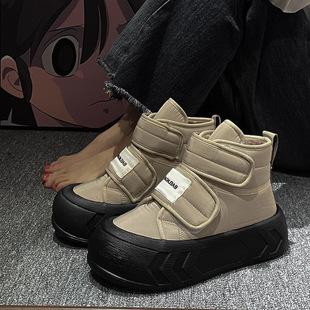 Zhuoyu Thick-Soled Snow Boots for Women, 2025 Autumn New Versatile Casual Northeast Fleece-Lined Thickened Cotton Shoes for Women