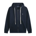 [zipper style] white rope navy blue white label