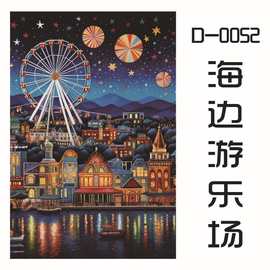 1100片拼图丝绒拼图加厚拼解压女孩益智玩具生日礼物风景卡通拼图