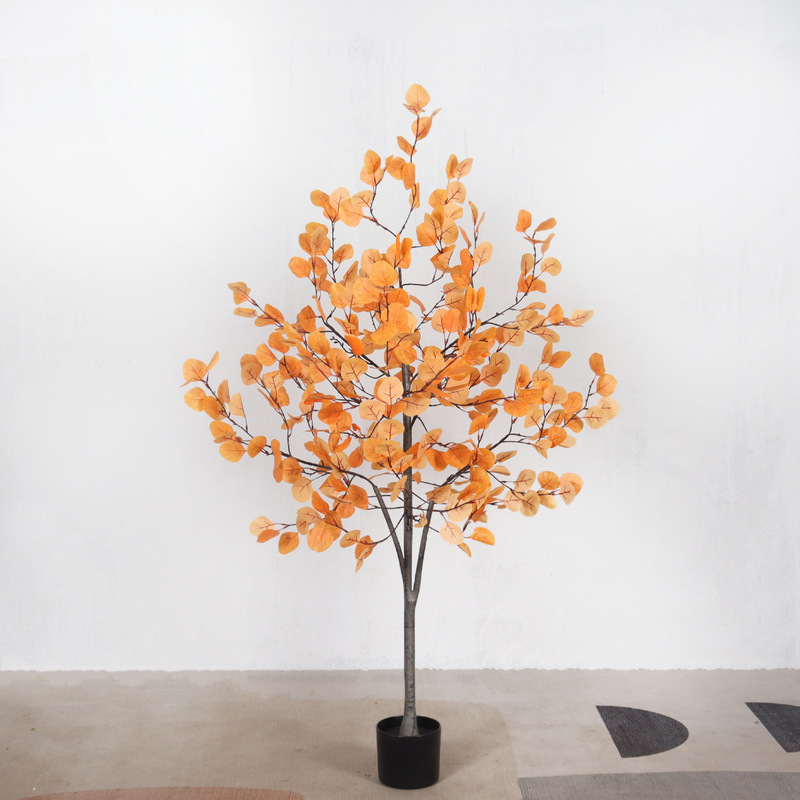 Simulated Plant Autumn Eucalyptus Leaf Colorful Money Leaf Tree Indoor Floor-Standing Bonsai Nordic Style Home Decoration Simulated Plant Autumn Eucalyptus Leaf Colorful Money Leaf Tree Indoor Floor-Standing Bonsai Nordic Style Home Decoration