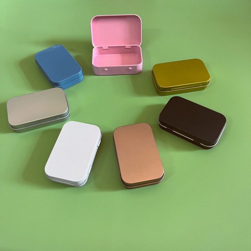 现货欧美硅胶盒铁盒 11ml可叠加方形油金属铁罐包装 翻盖铁盒