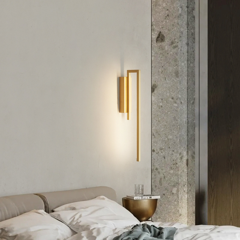 Pasillo iluminación de pared ambiente pasillo dormitorio arte de bronce alta iluminación de sala de estar personalidad fondo de cabecera de cama de fondo completo pared eléctrica
