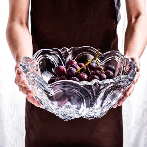 Creative European fruit plate glass candy basin modern living room home crystal coffee table snack internet celebrity fruit basket large size