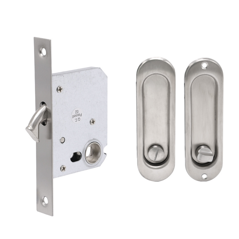 304 acero inoxidable redondo oscuro mango puerta corredera cerradura gancho cerradura de puerta corredera de balcón de cocina cerradura de puerta corredera incrustada