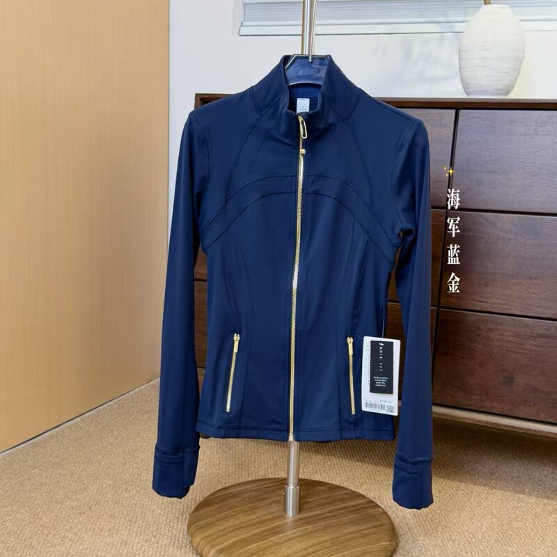 In-stock direct delivery Lulu-style Define stand-up collar second generation gold zipper series Nulu fabric Lulu yoga jacket In-stock direct delivery Lulu-style Define stand-up collar second generation gold zipper series Nulu fabric Lulu yoga jacket