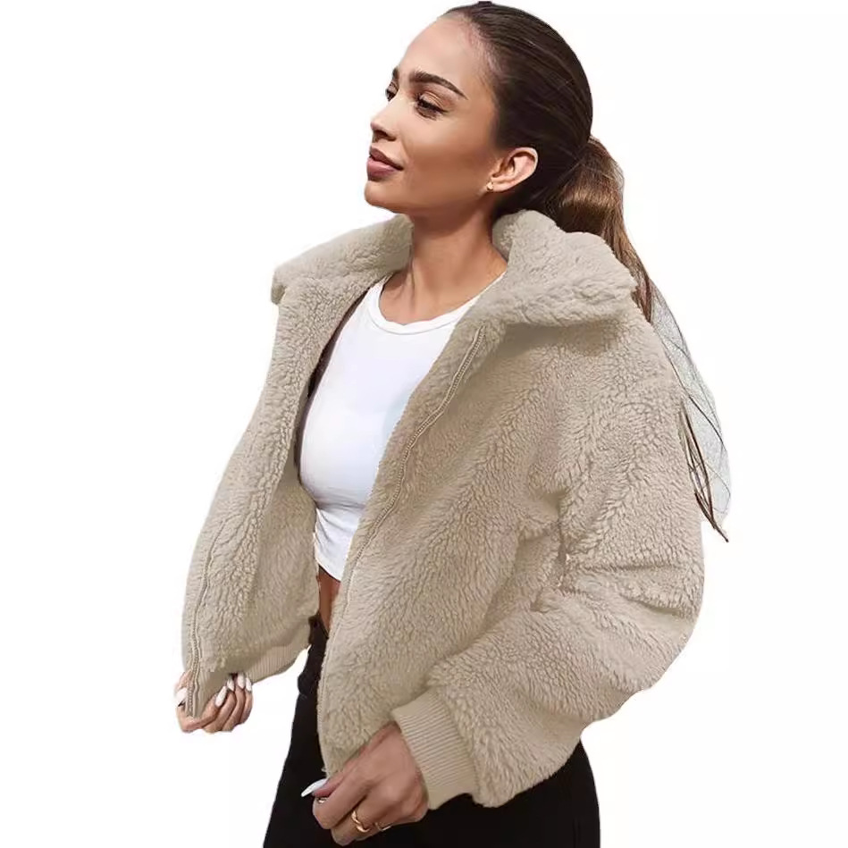 Women's Clothing Warm Velvet Teddy, Women's Woolen Coat Tops_voghion.com